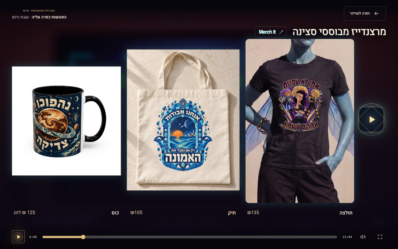 Actual pilot player paused with products from the faith scene